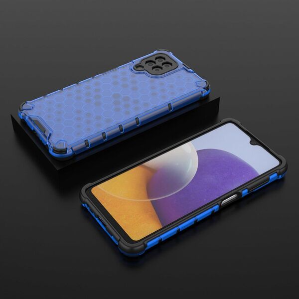 Hurtel Honeycomb etui pancerny pokrowiec z żelową ramką Samsung Galaxy A22 4G niebieski 9511358 9145576213490
