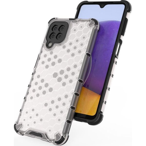 Hurtel Honeycomb etui pancerny pokrowiec z żelową ramką Samsung Galaxy A22 4G czerwony 9511360 9145576213513