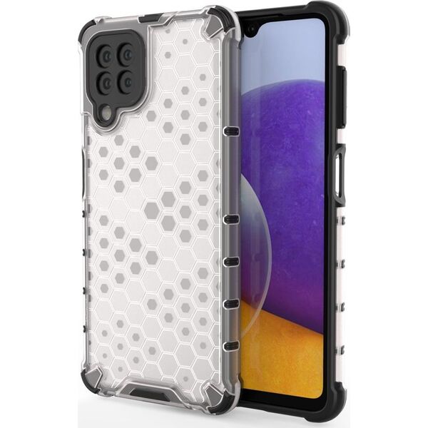 Hurtel Honeycomb etui pancerny pokrowiec z żelową ramką Samsung Galaxy A22 4G przezroczysty 9511361 9145576213520