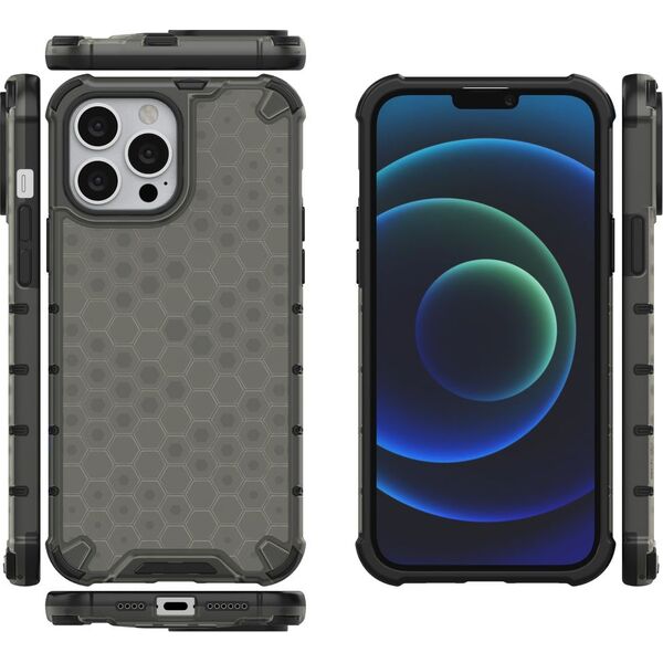 Hurtel Etui Honeycomb iPhone 13 Pro Max czarne 9511369 9145576213230