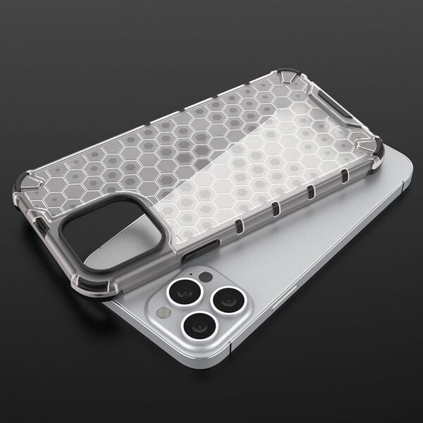 Hurtel Honeycomb etui pancerny pokrowiec z żelową ramką iPhone 13 Pro Max niebieski 9511370 9145576213247