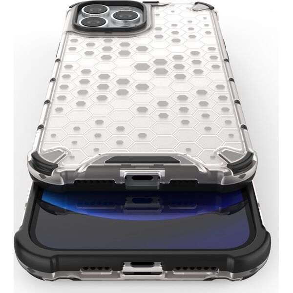Hurtel Honeycomb etui pancerny pokrowiec z żelową ramką iPhone 13 Pro Max czerwony 9511372 9145576213261