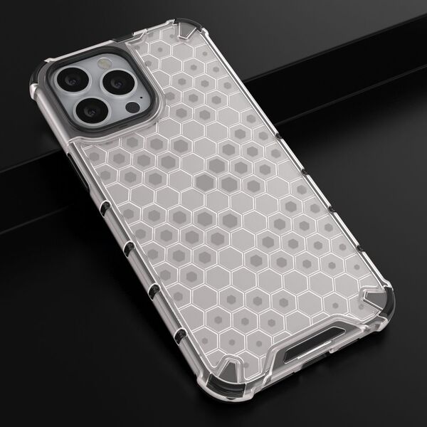 Hurtel Honeycomb etui pancerny pokrowiec z żelową ramką iPhone 13 Pro Max przezroczysty 9511373 9145576213278