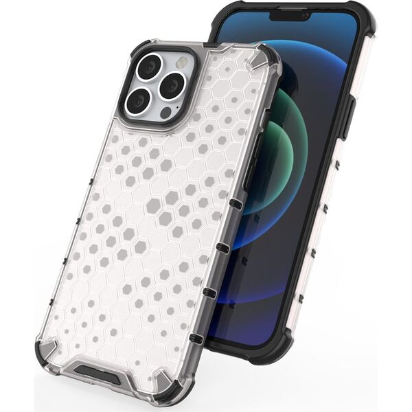 Hurtel Honeycomb etui pancerny pokrowiec z żelową ramką iPhone 13 Pro Max przezroczysty 9511373 9145576213278