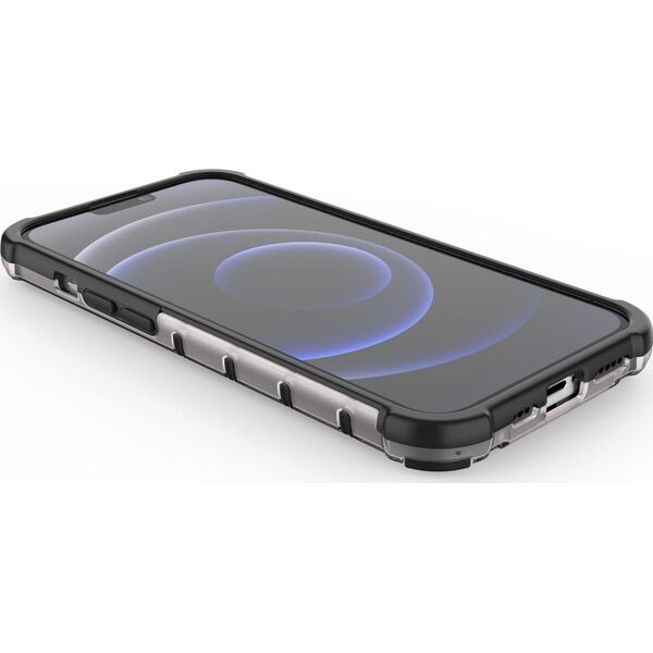 Hurtel Honeycomb etui pancerny pokrowiec z żelową ramką iPhone 13 Pro czarny 9511374 9145576213285