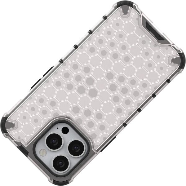 Hurtel Honeycomb etui pancerny pokrowiec z żelową ramką iPhone 13 Pro czerwony 9511377 9145576213315