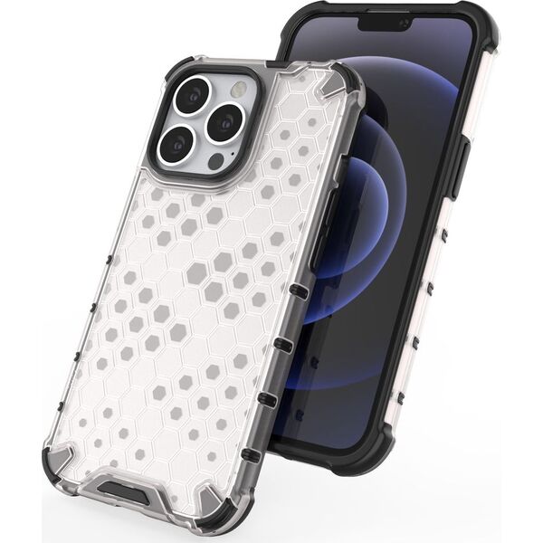 Hurtel Honeycomb etui pancerny pokrowiec z żelową ramką iPhone 13 Pro czerwony 9511377 9145576213315