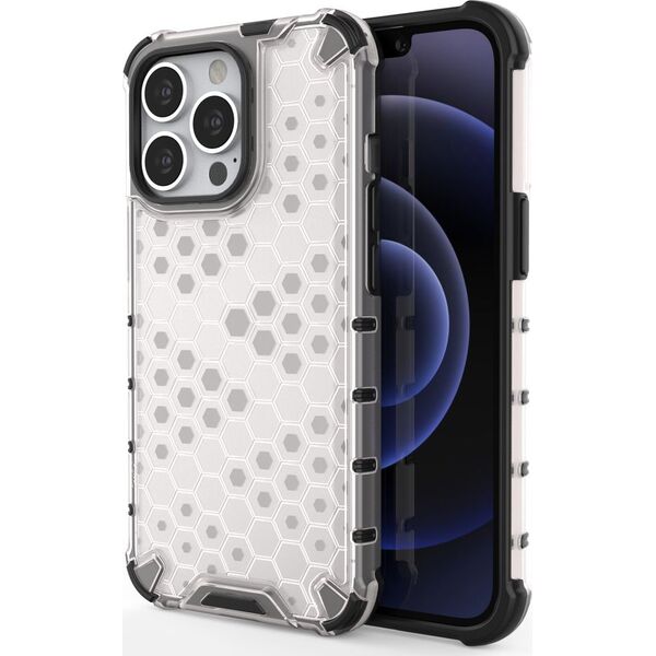 Hurtel Honeycomb etui pancerny pokrowiec z żelową ramką iPhone 13 Pro przezroczysty 9511378 9145576213322