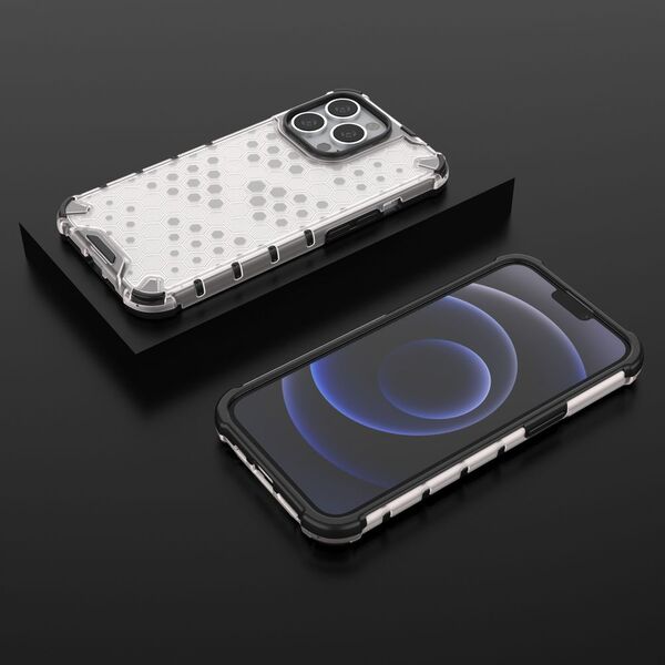 Hurtel Honeycomb etui pancerny pokrowiec z żelową ramką iPhone 13 Pro przezroczysty 9511378 9145576213322