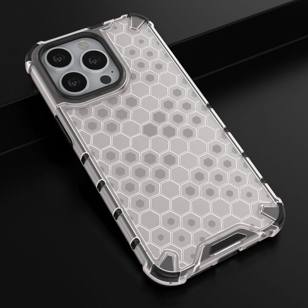 Hurtel Honeycomb etui pancerny pokrowiec z żelową ramką iPhone 13 Pro przezroczysty 9511378 9145576213322