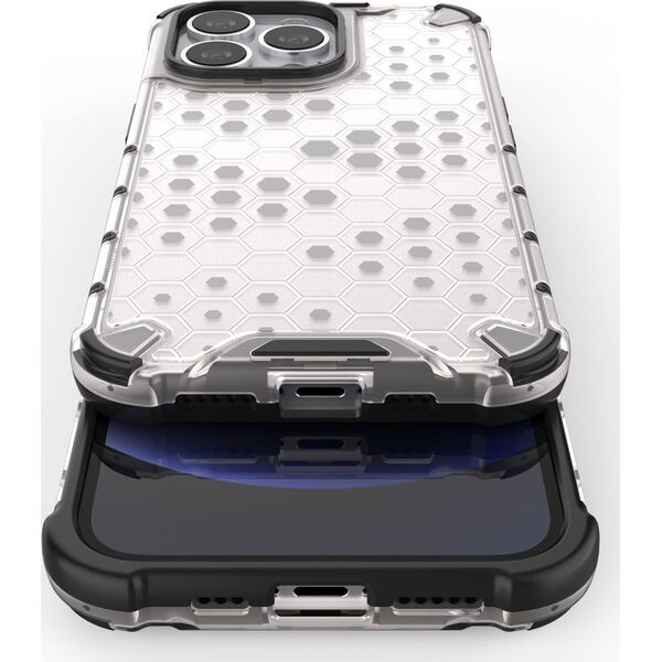 Hurtel Honeycomb etui pancerny pokrowiec z żelową ramką iPhone 13 Pro przezroczysty 9511378 9145576213322