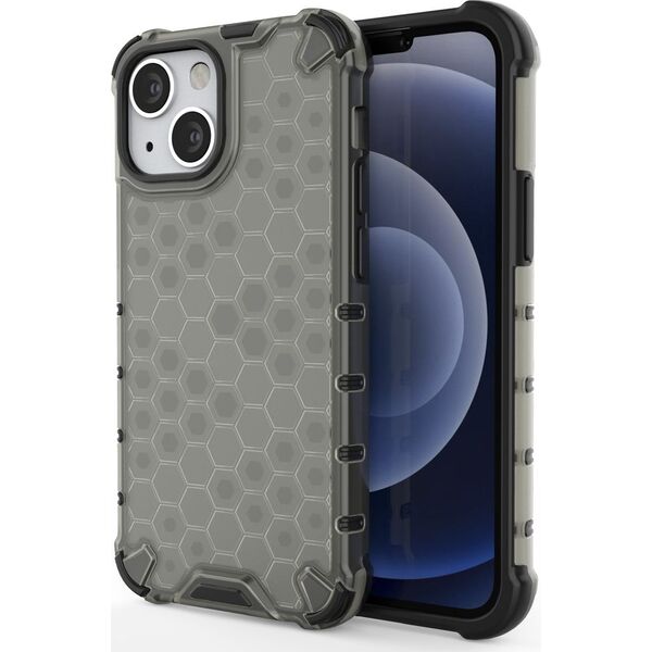 Hurtel Honeycomb etui pancerny pokrowiec z żelową ramką iPhone 13 mini czarny 9511384 9145576213384