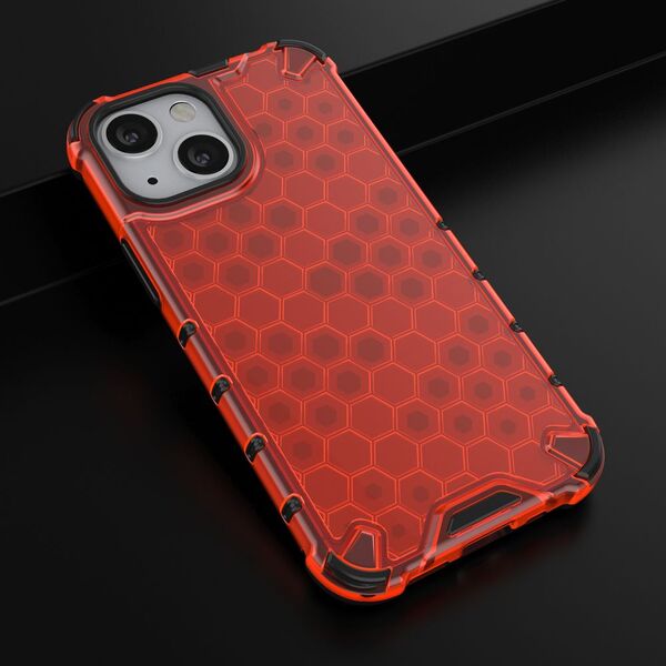 Hurtel Honeycomb etui pancerny pokrowiec z żelową ramką iPhone 13 mini czerwony 9511387 9145576213414