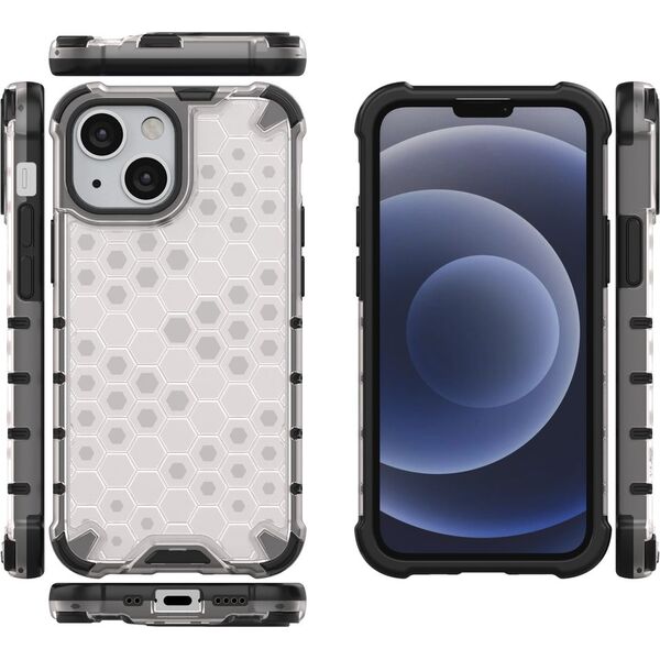 Hurtel Honeycomb etui pancerny pokrowiec z żelową ramką iPhone 13 mini przezroczysty 9511388 9145576213421