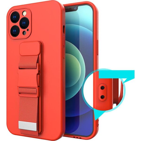 Hurtel Rope case żelowe etui ze smyczą łańcuszkiem torebka smycz iPhone XS Max czarny 9511412 9145576217337