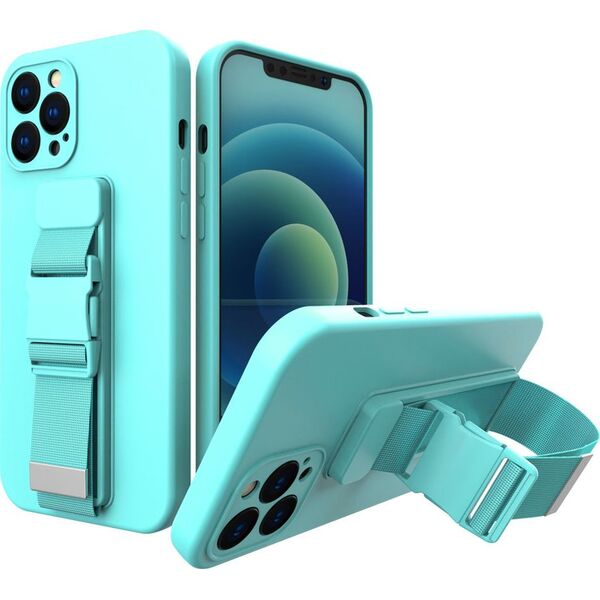 Hurtel Rope case żelowe etui ze smyczą łańcuszkiem torebka smycz iPhone 13 Pro jasnoniebieski 9511502 9145576218235