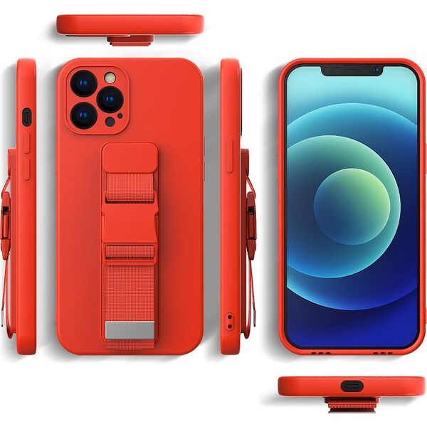Hurtel Rope case żelowe etui ze smyczą łańcuszkiem torebka smycz Samsung Galaxy A22 5G żółty 9511657 9145576219782