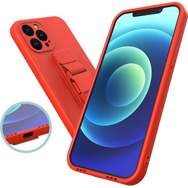 Hurtel Rope case żelowe etui ze smyczą łańcuszkiem torebka smycz Samsung Galaxy A22 5G żółty 9511657 9145576219782