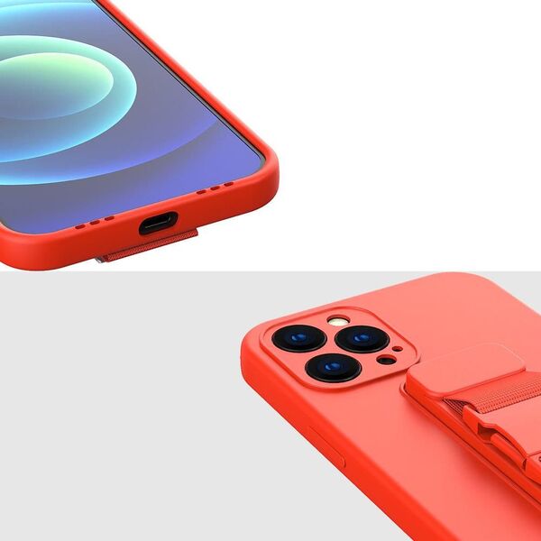 Hurtel Rope case żelowe etui ze smyczą łańcuszkiem torebka smycz Samsung Galaxy A22 5G żółty 9511657 9145576219782