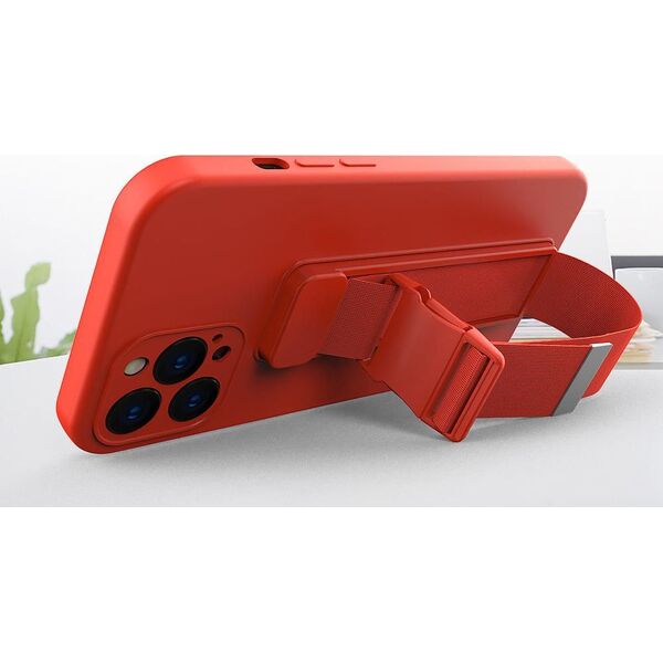 Hurtel Rope case żelowe etui ze smyczą łańcuszkiem torebka smycz Samsung Galaxy A22 5G żółty 9511657 9145576219782