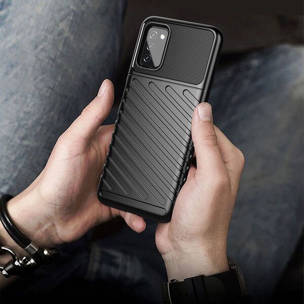 Hurtel Thunder Case elastyczne pancerne etui pokrowiec Samsung Galaxy A03s czarny 9511669 9145576220061