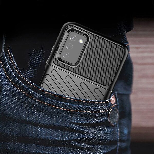 Hurtel Thunder Case elastyczne pancerne etui pokrowiec Samsung Galaxy A03s czarny 9511669 9145576220061
