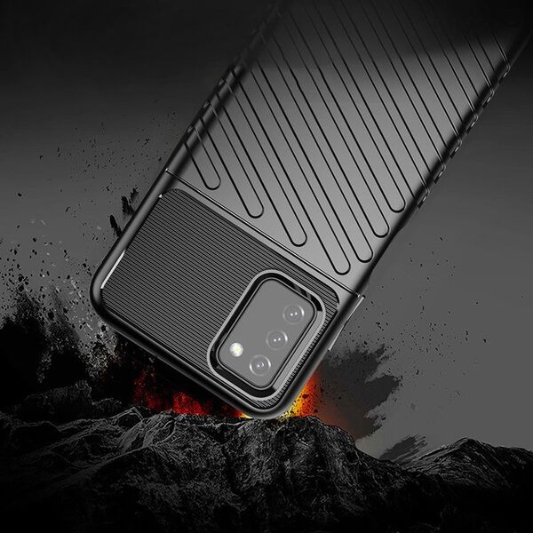 Hurtel Thunder Case elastyczne pancerne etui pokrowiec Samsung Galaxy A03s czarny 9511669 9145576220061