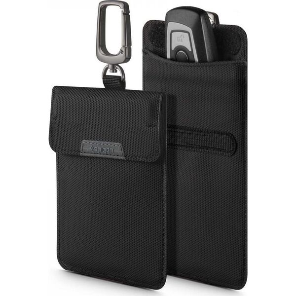 Spigen Klatka Faradaya Spigen Pouch Keyless RFID Signal Blocker Black 9540743 8809811854022
