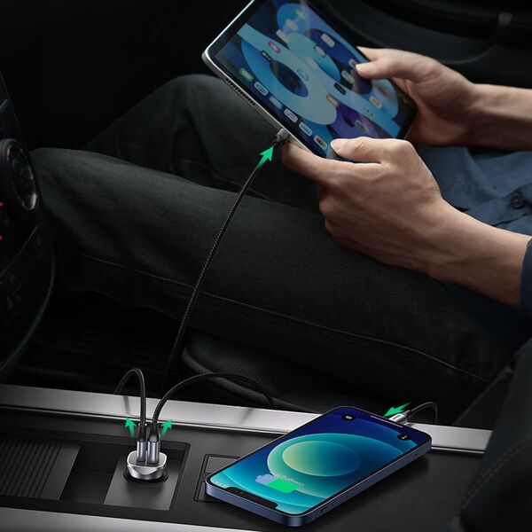 Ładowarka Ugreen CD130 1x USB-A 1x USB-C 4.8 A  (UGR1113GRY) 9541158 6957303837809