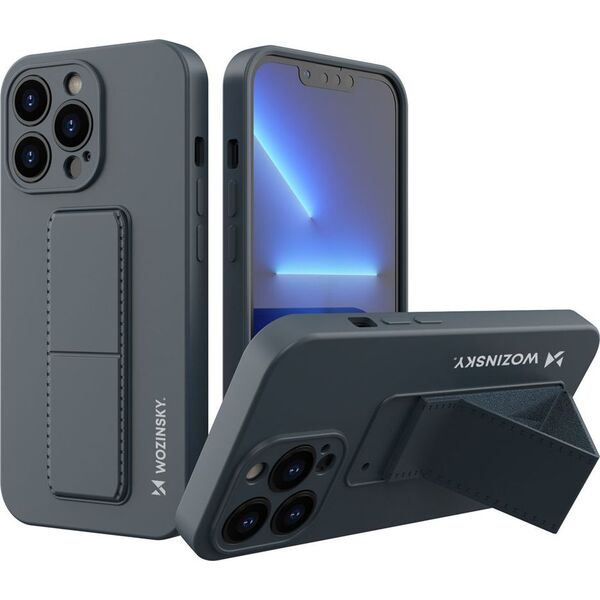 Wozinsky Wozinsky Kickstand Case elastyczne silikonowe etui z podstawką iPhone 13 mini granatowy 9555938 9145576234273