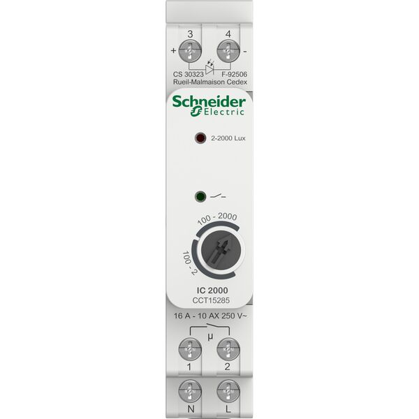 Schneider Electric Analogowy łącznik zmierzchowy IC2000 1-kanałowy 2-2000 lux czujnik na zewnątrz 1C CCT15285 9557682 3606489524609