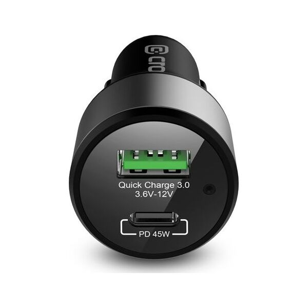 Ładowarka Crong Power Car Charger 1x USB-A 1x USB-C  (CRG-PWRC-USBC63-BLK) 9571284 5904310700283