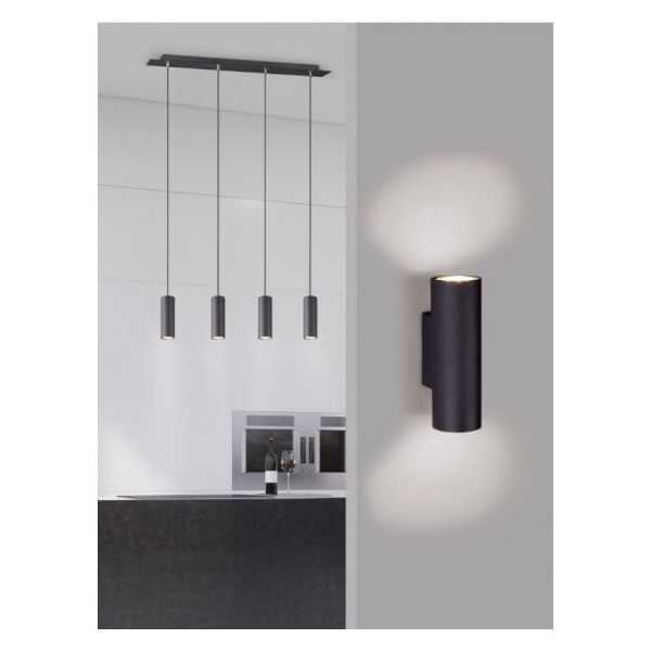 Kinkiet lampa ścienna Marley 6 x 18 cm GU10 stal 35W matowa czarna 9585328 4017807408812
