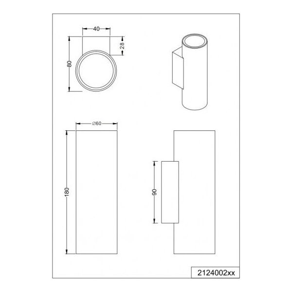 Kinkiet lampa ścienna Marley 6 x 18 cm GU10 stal 35W matowa czarna 9585328 4017807408812