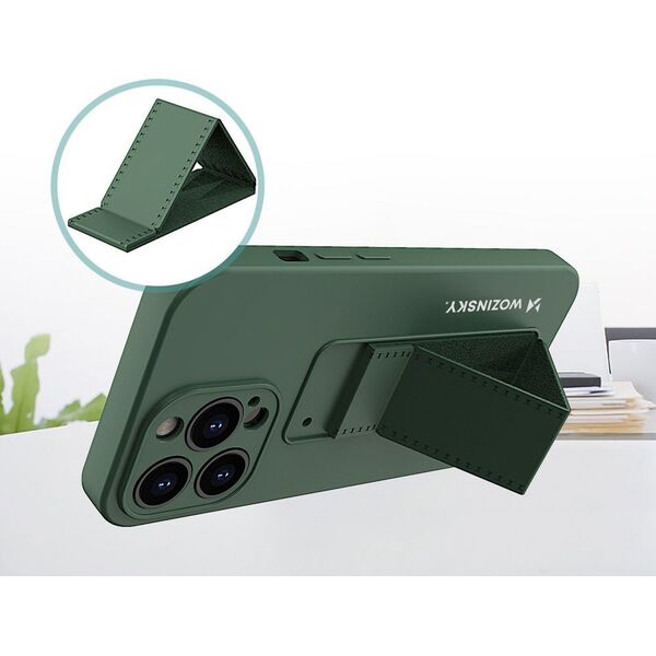 Wozinsky Wozinsky Kickstand Case elastyczne silikonowe etui z podstawką iPhone 13 Pro Max różowy 9598981 9145576234020