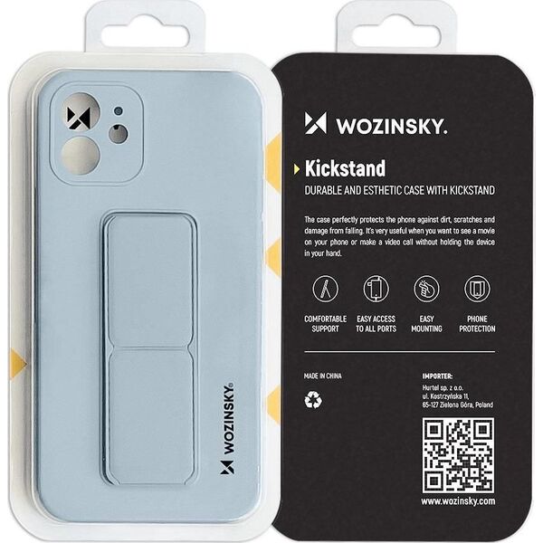 Wozinsky Wozinsky Kickstand Case elastyczne silikonowe etui z podstawką Samsung Galaxy A32 4G jasnoniebieski 9599008 9145576226773