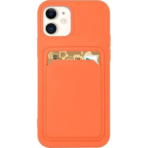Hurtel Card Case silikonowe etui portfel z kieszonką na kartę dokumenty do iPhone 11 Pro pomarańczowy 9599082 9145576227701