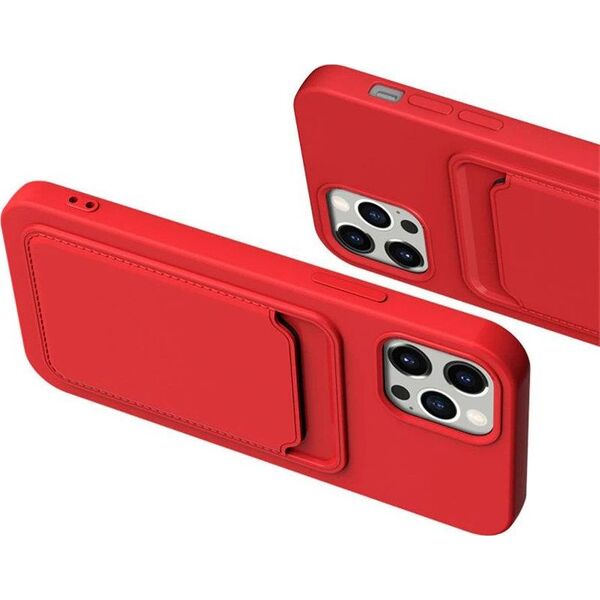 Hurtel Card Case silikonowe etui portfel z kieszonką na kartę dokumenty do iPhone 11 Pro pomarańczowy 9599082 9145576227701