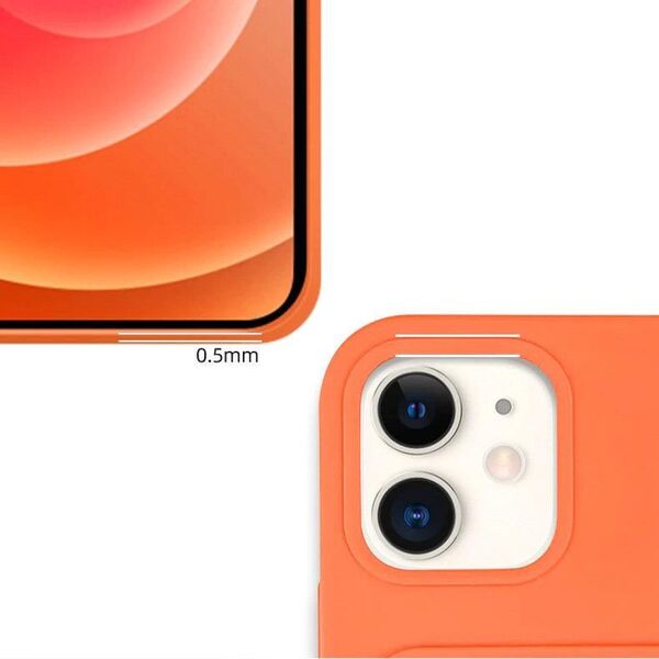 Hurtel Card Case silikonowe etui portfel z kieszonką na kartę dokumenty do iPhone 13 mini pomarańczowy 9599151 9145576228289