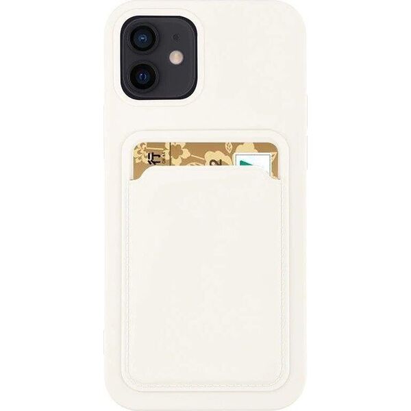 Hurtel Card Case silikonowe etui portfel z kieszonką na kartę dokumenty do Xiaomi Redmi 10X 4G / Xiaomi Redmi Note 9 biały 9599265 9145576229439
