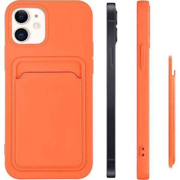 Hurtel Card Case silikonowe etui portfel z kieszonką na kartę dokumenty do Samsung Galaxy A22 4G granatowy 9599333 9145576230114