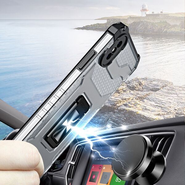 Hurtel Crystal Ring Case pancerne hybrydowe etui pokrowiec + magnetyczny uchwyt iPhone XS Max czerwony 9599368 9145576226001