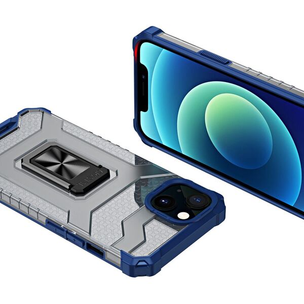 Hurtel Crystal Ring Case pancerne hybrydowe etui pokrowiec + magnetyczny uchwyt iPhone 12 niebieski 9599391 9145576226223