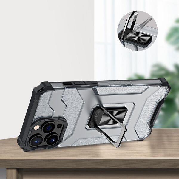 Hurtel Crystal Ring Case pancerne hybrydowe etui pokrowiec + magnetyczny uchwyt iPhone 12 Pro Max czerwony 9599399 9145576226285
