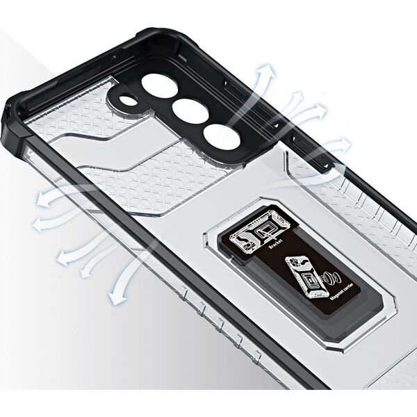 Hurtel Crystal Ring Case pancerne hybrydowe etui pokrowiec + magnetyczny uchwyt Samsung Galaxy S21+ 5G (S21 Plus 5G) niebieski 9599420 9145576226490