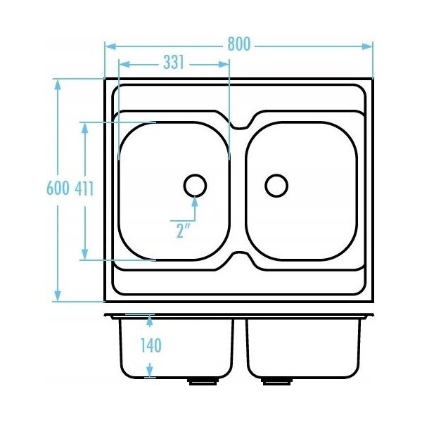 Deftrans 064-D-08036 DEFTRANS SZAFKA POD ZLEWOZMYWAK 80X60 2D0S DSM BIAŁA // DEF.064-D-08036 9616812 5906365465667