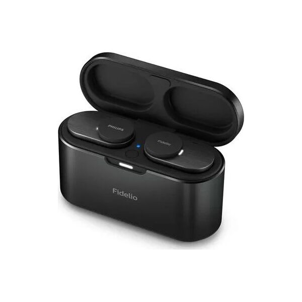 Słuchawki Philips Philips Fidelio true belaidės ausinės T1BK/00, Noise Cancelling Pro+, Natural Fidelio sound, Wind-noise reduction, Universal fit, Juodas