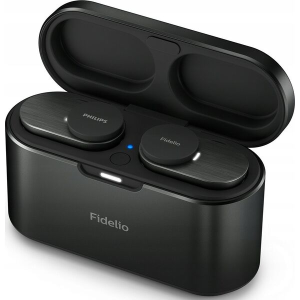 Słuchawki Philips Philips Fidelio true belaidės ausinės T1BK/00, Noise Cancelling Pro+, Natural Fidelio sound, Wind-noise reduction, Universal fit, Juodas