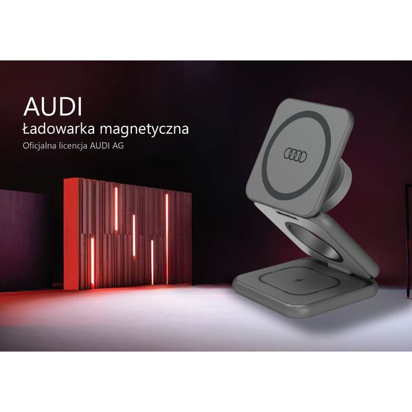 Audi Audi składana ład. indukcyjna 3w1 szary/grey Big Logo AU-MWC3IN1-GT/D1-GY