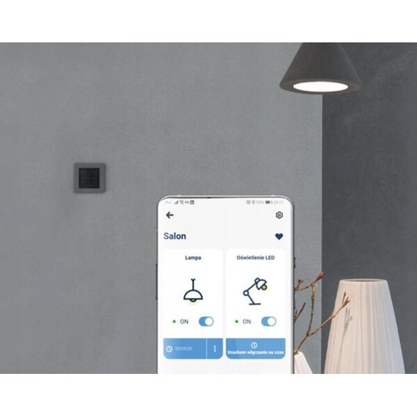 Kontakt-Simon Simon 54 GO Sterownik przyciskowy do obsługi rolet sterowany smartfonem WiFi 2x5A 230V (moduł) czarny mat DEZ1W.01/49 9643868 5902787875091